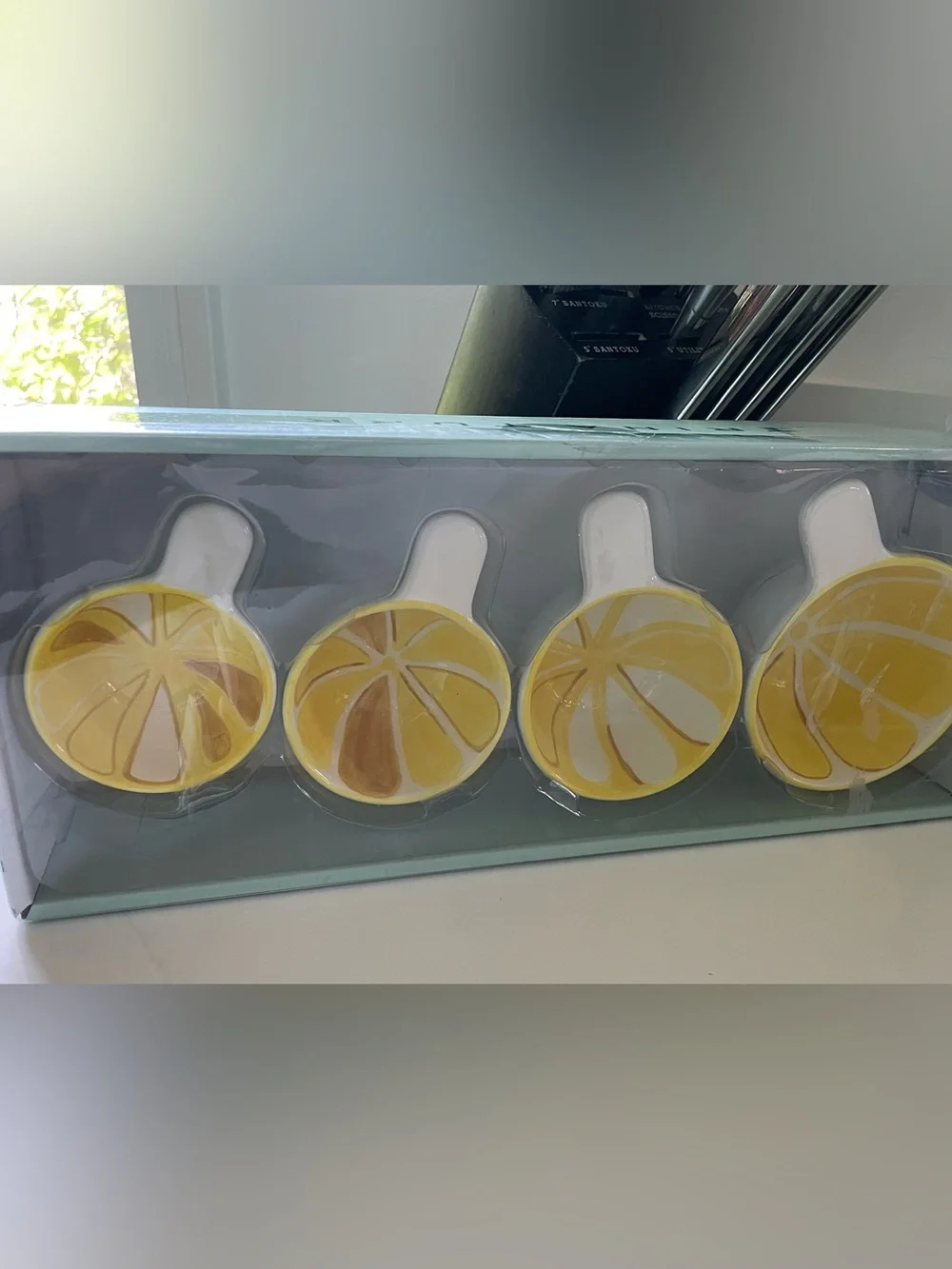 Trina Turk Ceramic Lemon Measuring Cups New in Box